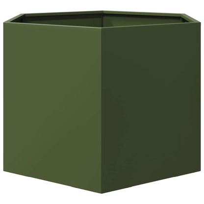 Pflanzkübel Olivgrün Sechseckig 69X60X45 Stahl