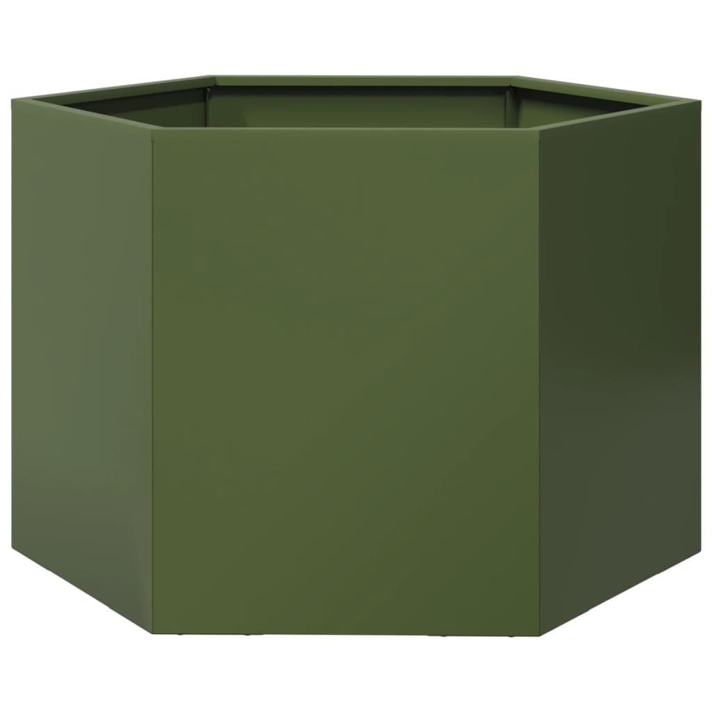 Pflanzkübel Olivgrün Sechseckig 69X60X45 Stahl