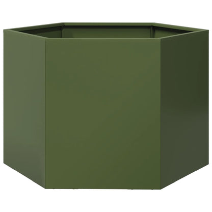 Pflanzkübel Olivgrün Sechseckig 69X60X45 Stahl