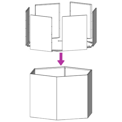 Pflanzkübel Olivgrün Sechseckig 69X60X45 Stahl