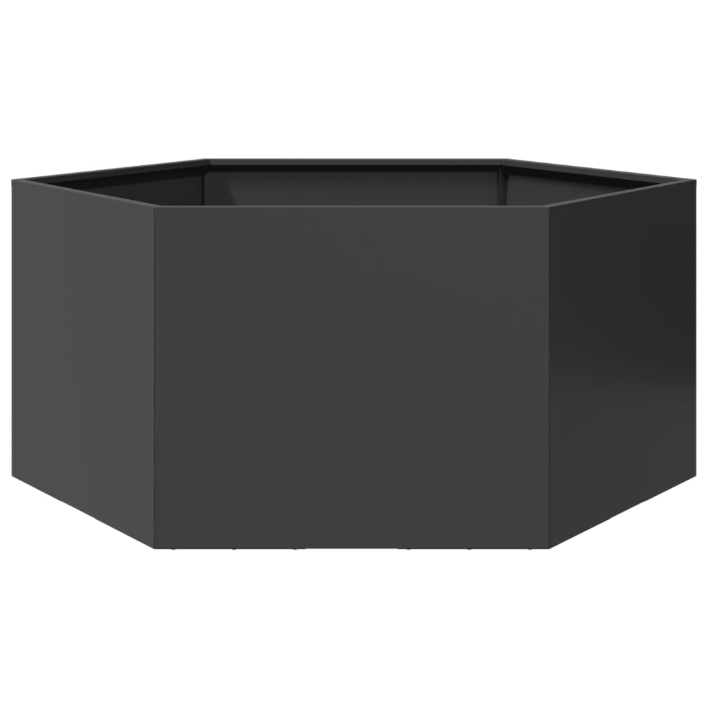 Pflanzkübel Schwarz Sechseckig 104X90X45 Stahl