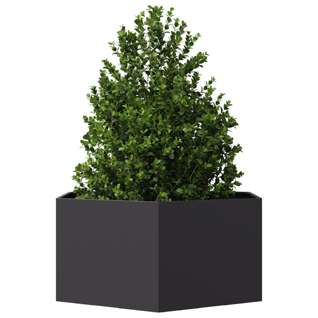 Pflanzkübel Schwarz Sechseckig 104X90X45 Stahl