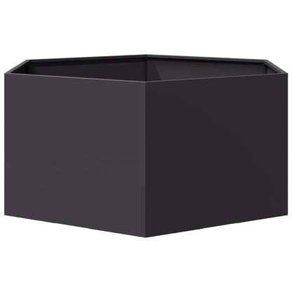 Pflanzkübel Schwarz Sechseckig 104X90X45 Stahl