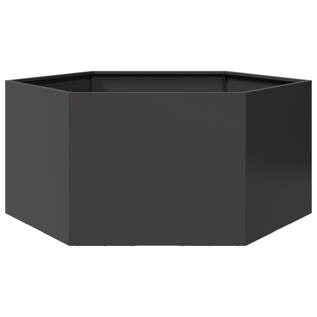 Pflanzkübel Schwarz Sechseckig 104X90X45 Stahl