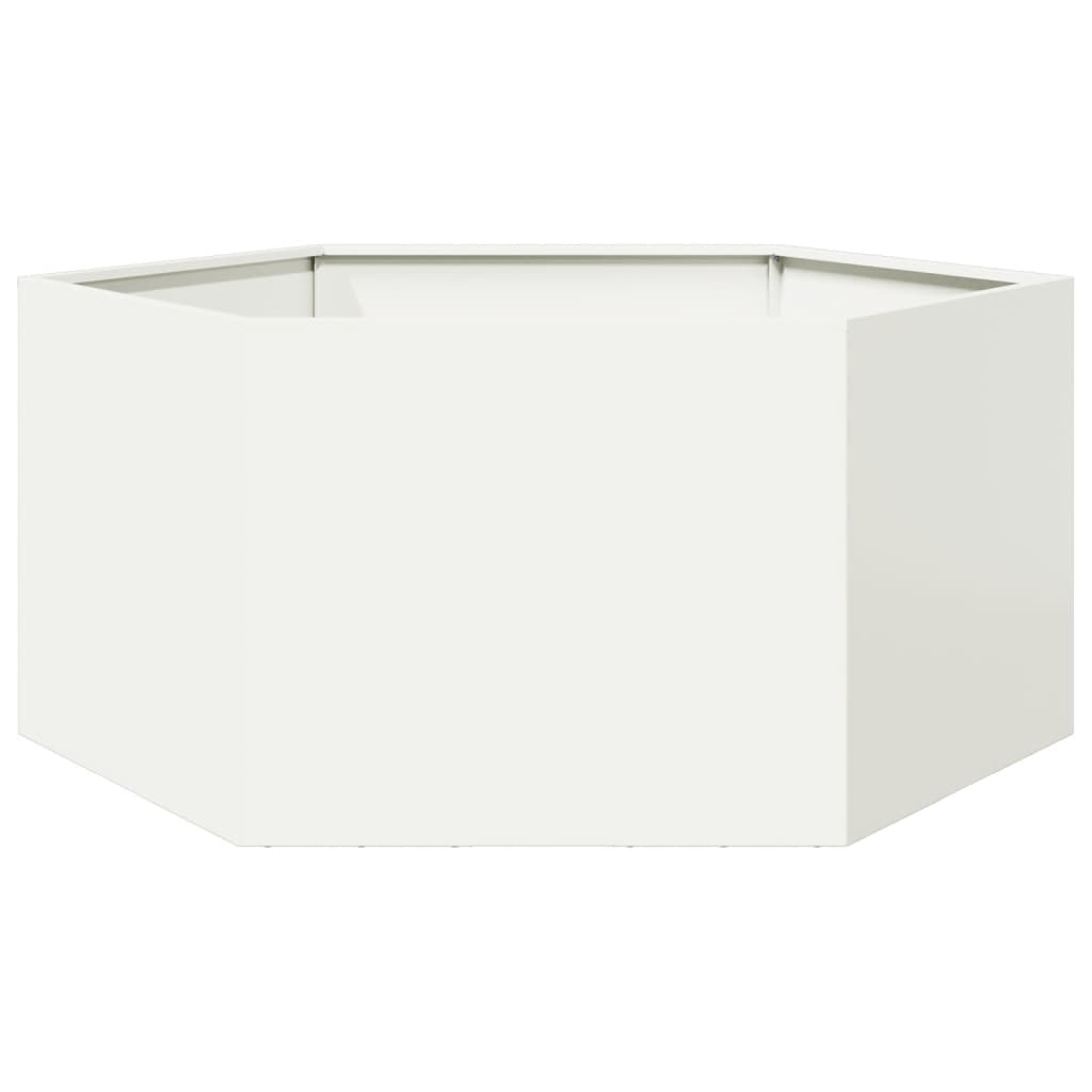 Pflanzkübel Weiß Sechseckig 104X90X45 Stahl