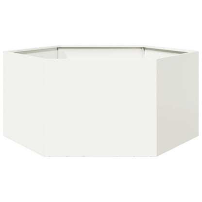 Pflanzkübel Weiß Sechseckig 104X90X45 Stahl