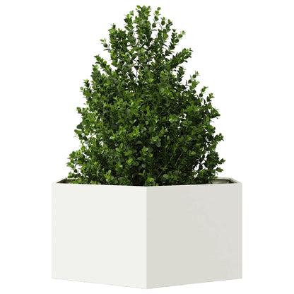 Pflanzkübel Weiß Sechseckig 104X90X45 Stahl