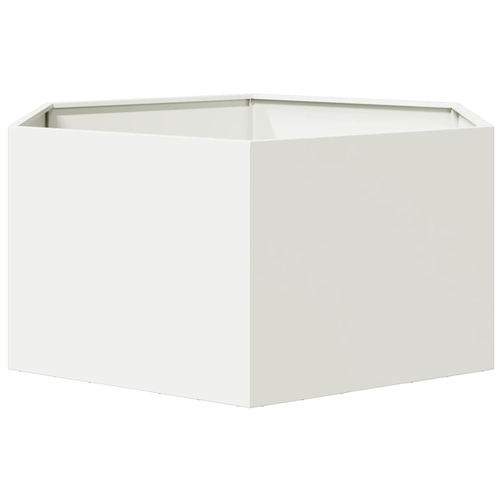 Pflanzkübel Weiß Sechseckig 104X90X45 Stahl