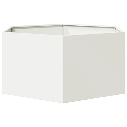 Pflanzkübel Weiß Sechseckig 104X90X45 Stahl