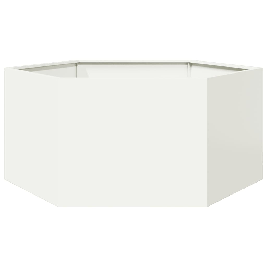 Pflanzkübel Weiß Sechseckig 104X90X45 Stahl