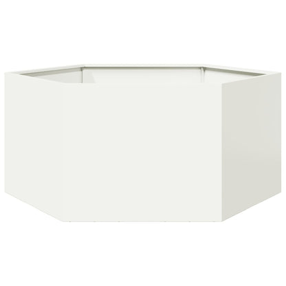 Pflanzkübel Weiß Sechseckig 104X90X45 Stahl