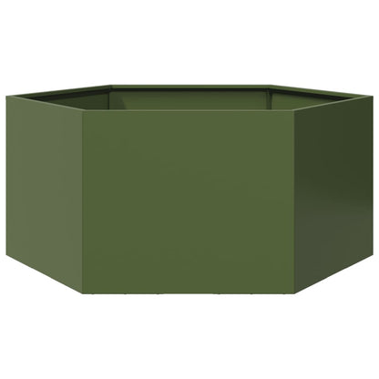 Pflanzkübel Olivgrün Sechseckig 104X90X45 Stahl