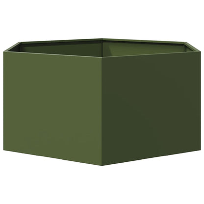 Pflanzkübel Olivgrün Sechseckig 104X90X45 Stahl