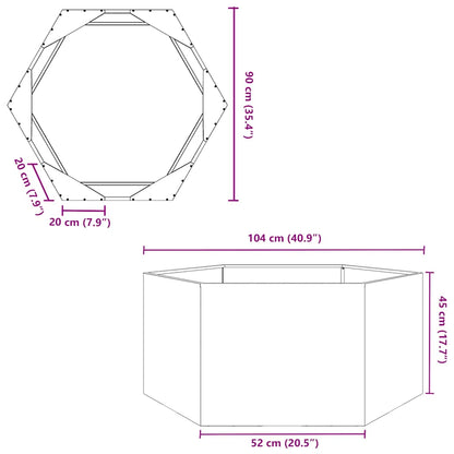 Pflanzkübel Sechseckig 104X90X45 Verzinkter Stahl