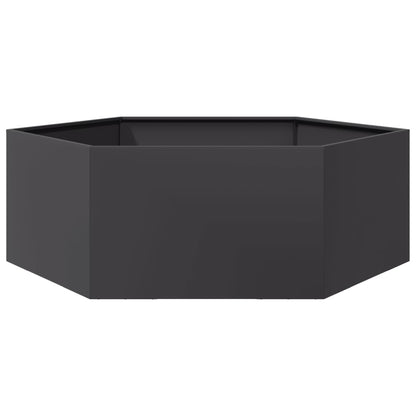 Pflanzkübel Schwarz Sechseckig 138X120X45 Stahl