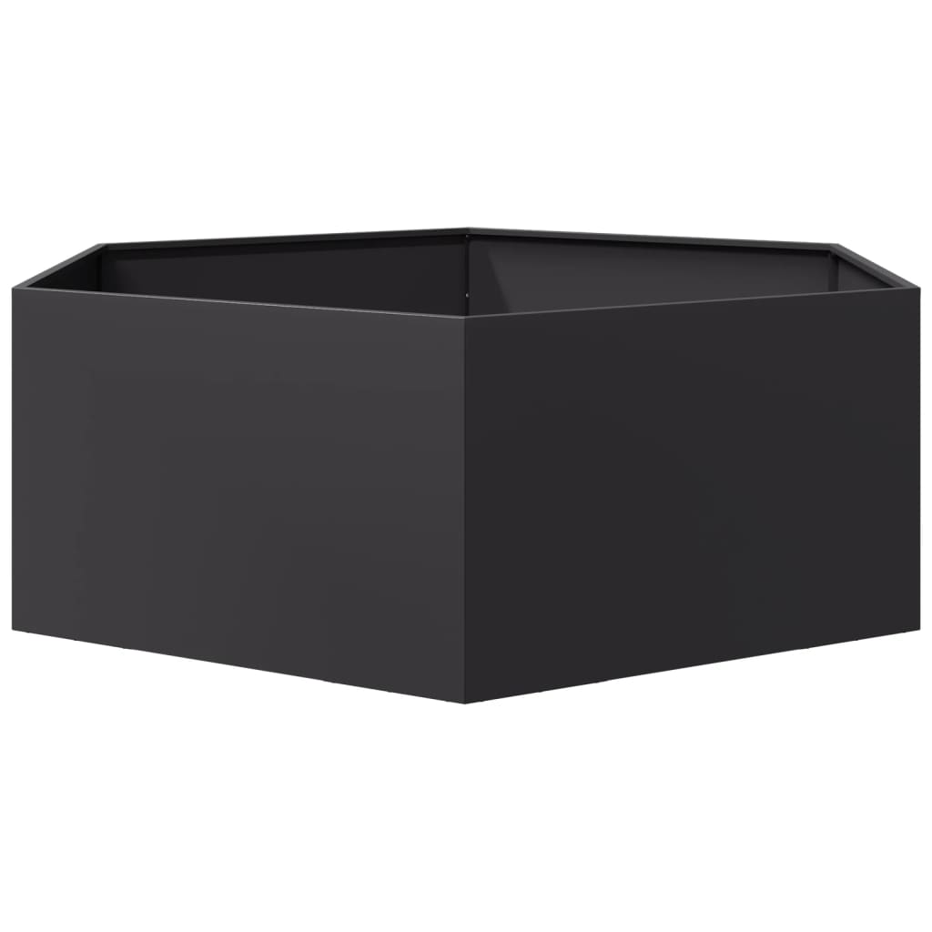 Pflanzkübel Schwarz Sechseckig 138X120X45 Stahl
