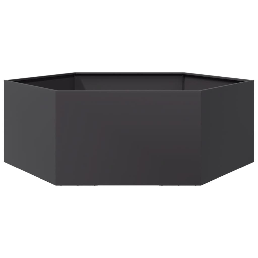 Pflanzkübel Schwarz Sechseckig 138X120X45 Stahl