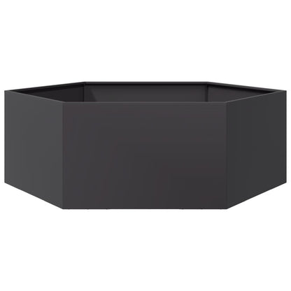 Pflanzkübel Schwarz Sechseckig 138X120X45 Stahl