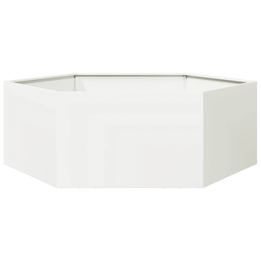 Pflanzkübel Weiß Sechseckig 138X120X45 Stahl