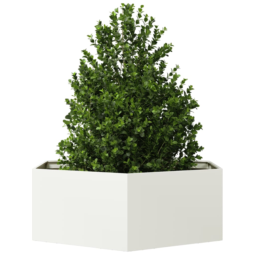 Pflanzkübel Weiß Sechseckig 138X120X45 Stahl
