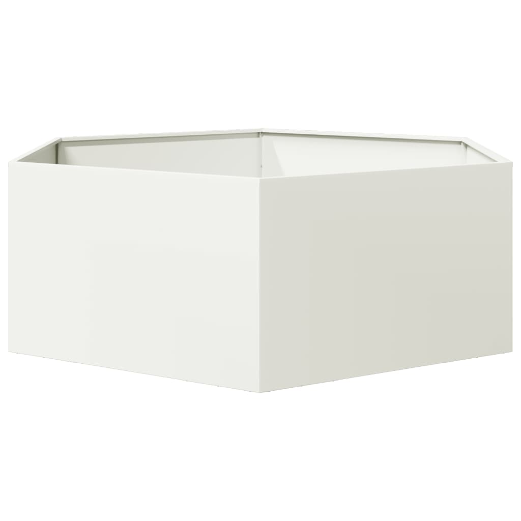 Pflanzkübel Weiß Sechseckig 138X120X45 Stahl