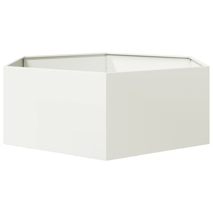 Pflanzkübel Weiß Sechseckig 138X120X45 Stahl