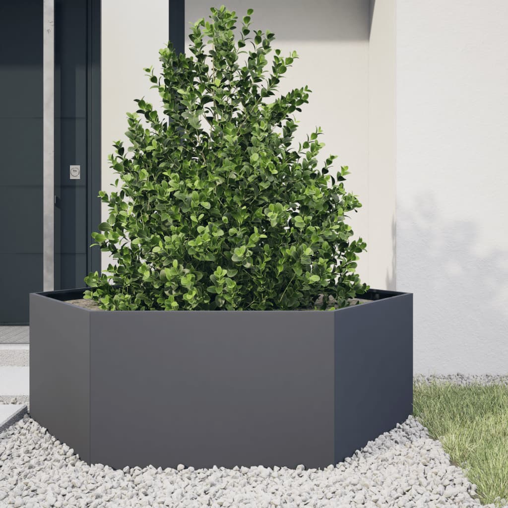 Pflanzkübel Anthrazit Sechseckig 138X120X45 Stahl