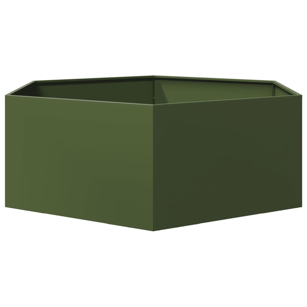 Pflanzkübel Olivgrün Sechseckig 138X120X45 Stahl