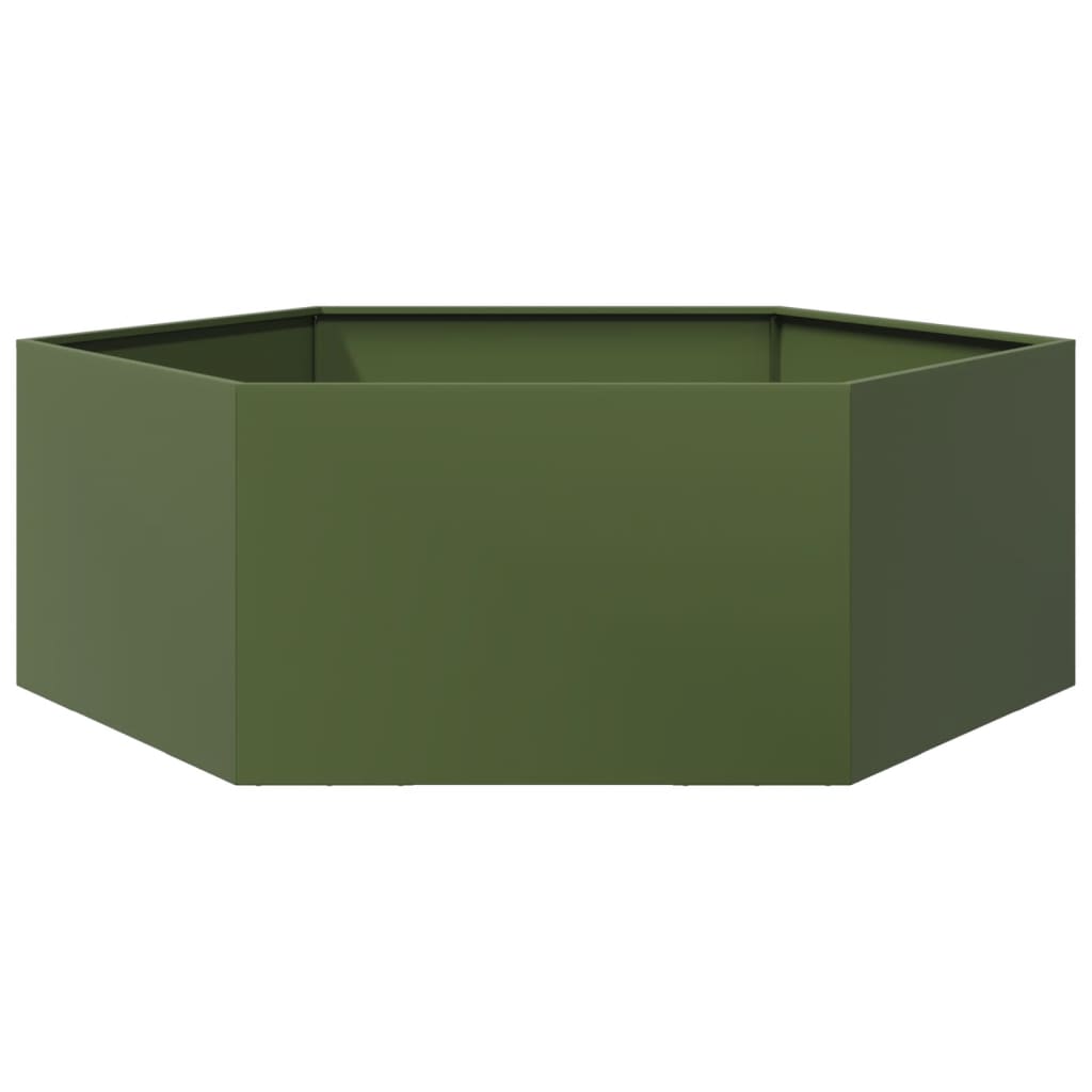 Pflanzkübel Olivgrün Sechseckig 138X120X45 Stahl
