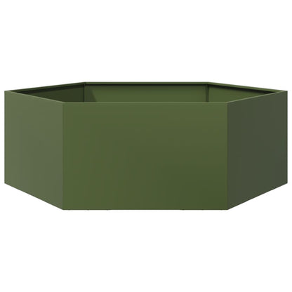 Pflanzkübel Olivgrün Sechseckig 138X120X45 Stahl