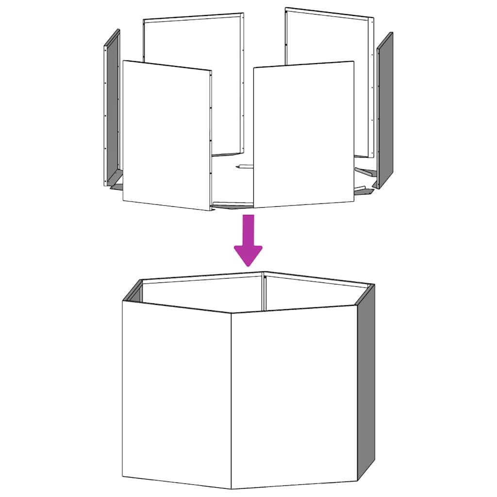 Pflanzkübel Sechseckig 138X120X45 Verzinkter Stahl