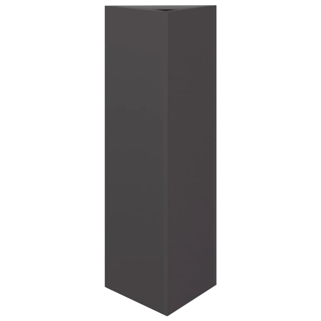 Pflanzkübel Schwarz Dreieckig 30X26X75 Cm Stahl