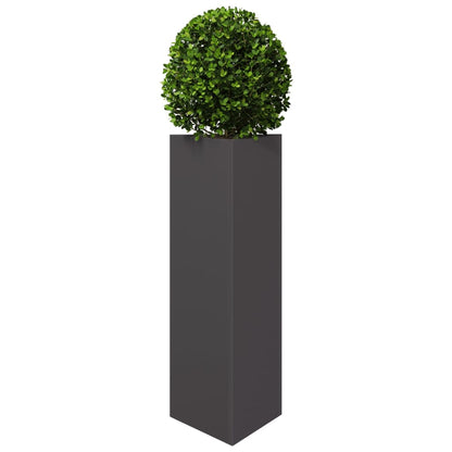 Pflanzkübel Schwarz Dreieckig 30X26X75 Cm Stahl