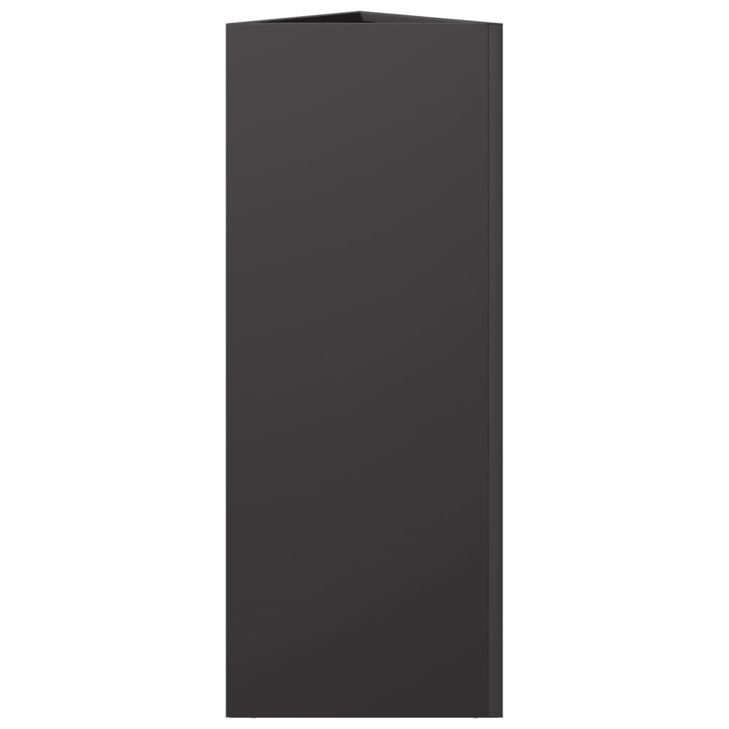 Pflanzkübel Schwarz Dreieckig 30X26X75 Cm Stahl