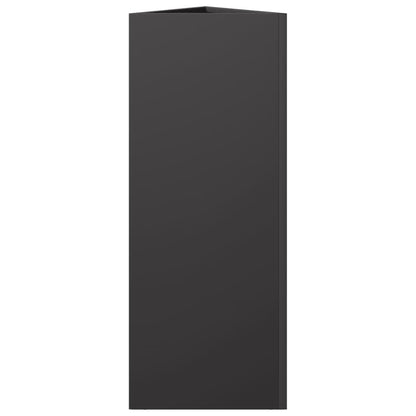 Pflanzkübel Schwarz Dreieckig 30X26X75 Cm Stahl