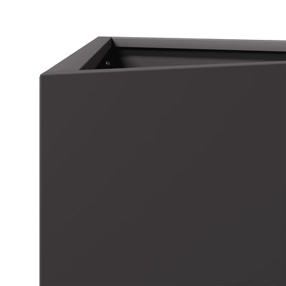 Pflanzkübel Schwarz Dreieckig 30X26X75 Cm Stahl