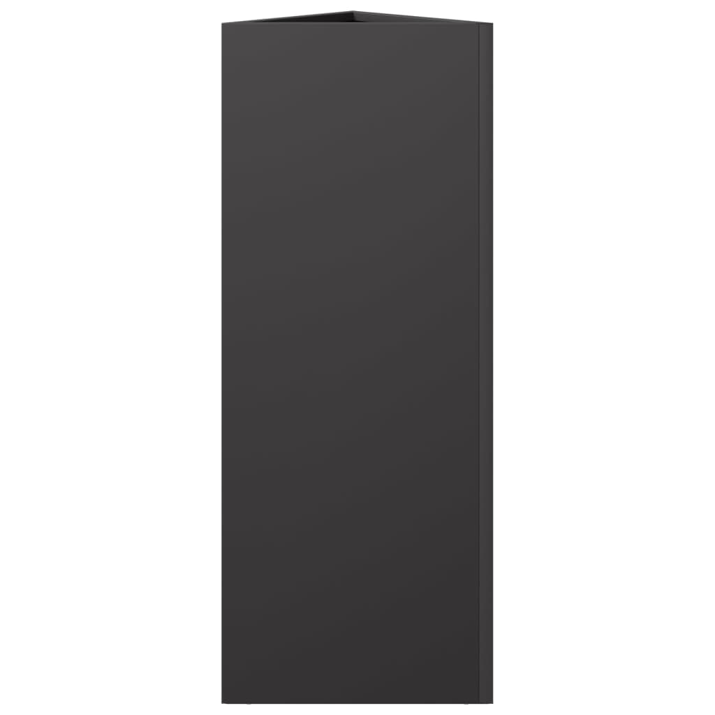 Pflanzkübel 2 Stk. Schwarz Dreieckig 30X26X75 Cm Stahl