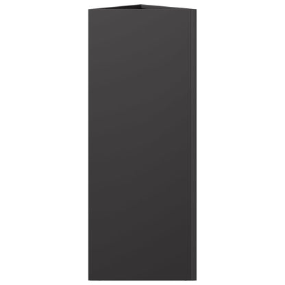 Pflanzkübel 2 Stk. Schwarz Dreieckig 30X26X75 Cm Stahl