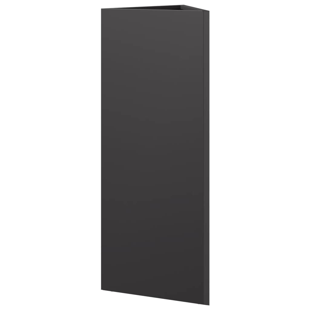 Pflanzkübel 2 Stk. Schwarz Dreieckig 30X26X75 Cm Stahl