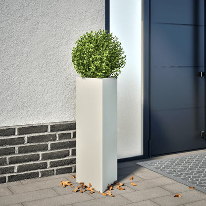 Pflanzkübel Weiß Dreieckig 30X26X75 Cm Stahl