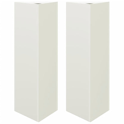 Pflanzkübel 2 Stk. Weiß Dreieckig 30X26X75 Cm Stahl