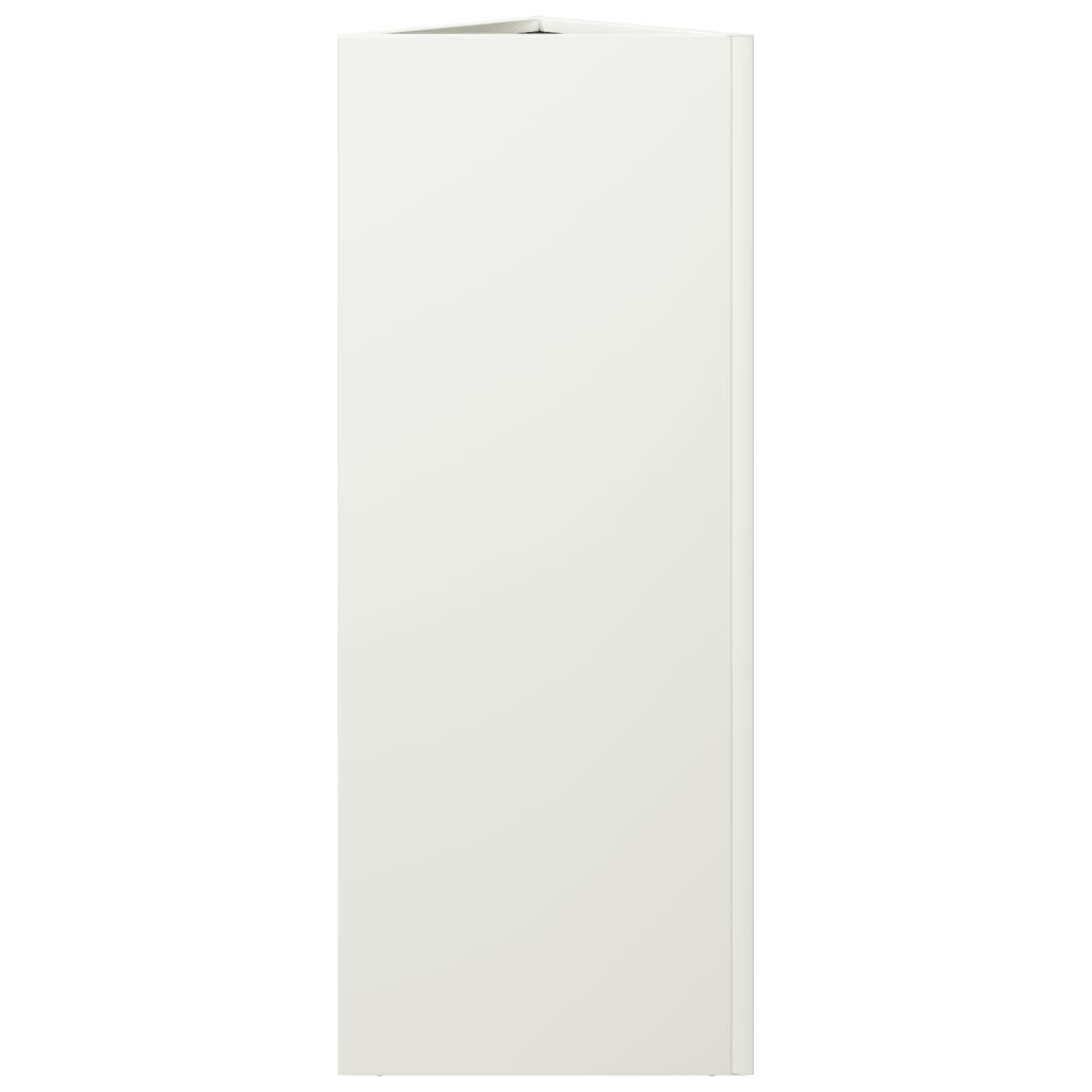 Pflanzkübel 2 Stk. Weiß Dreieckig 30X26X75 Cm Stahl