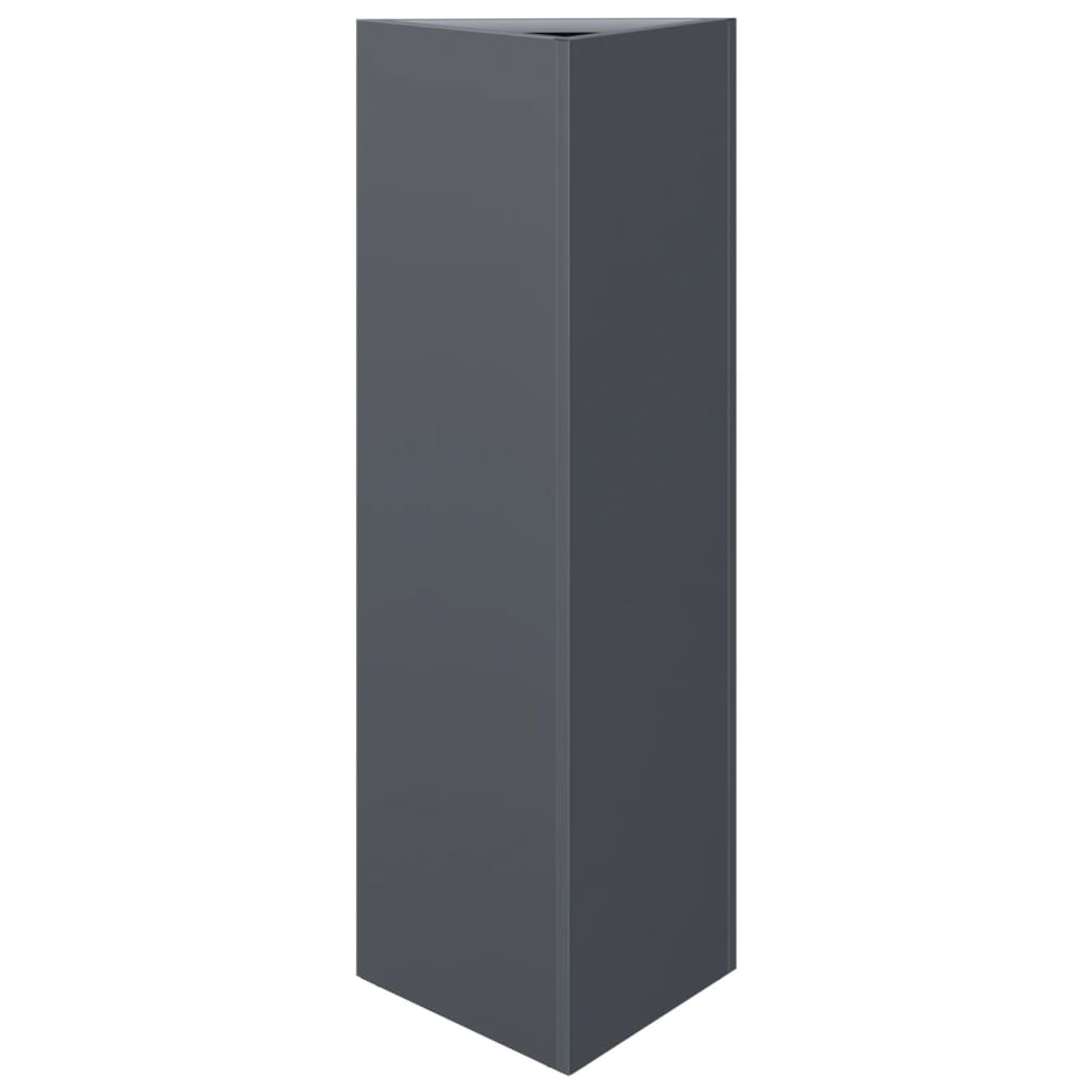 Pflanzkübel Anthrazit Dreieckig 30X26X75 Cm Stahl