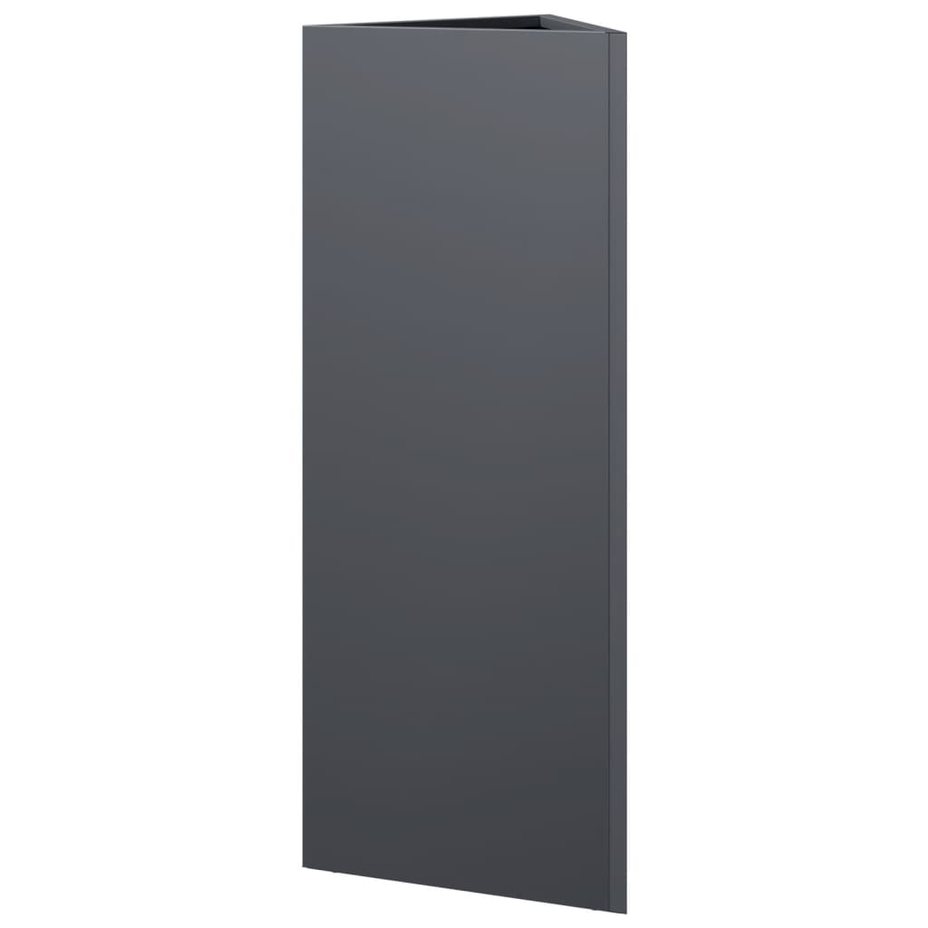Pflanzkübel Anthrazit Dreieckig 30X26X75 Cm Stahl