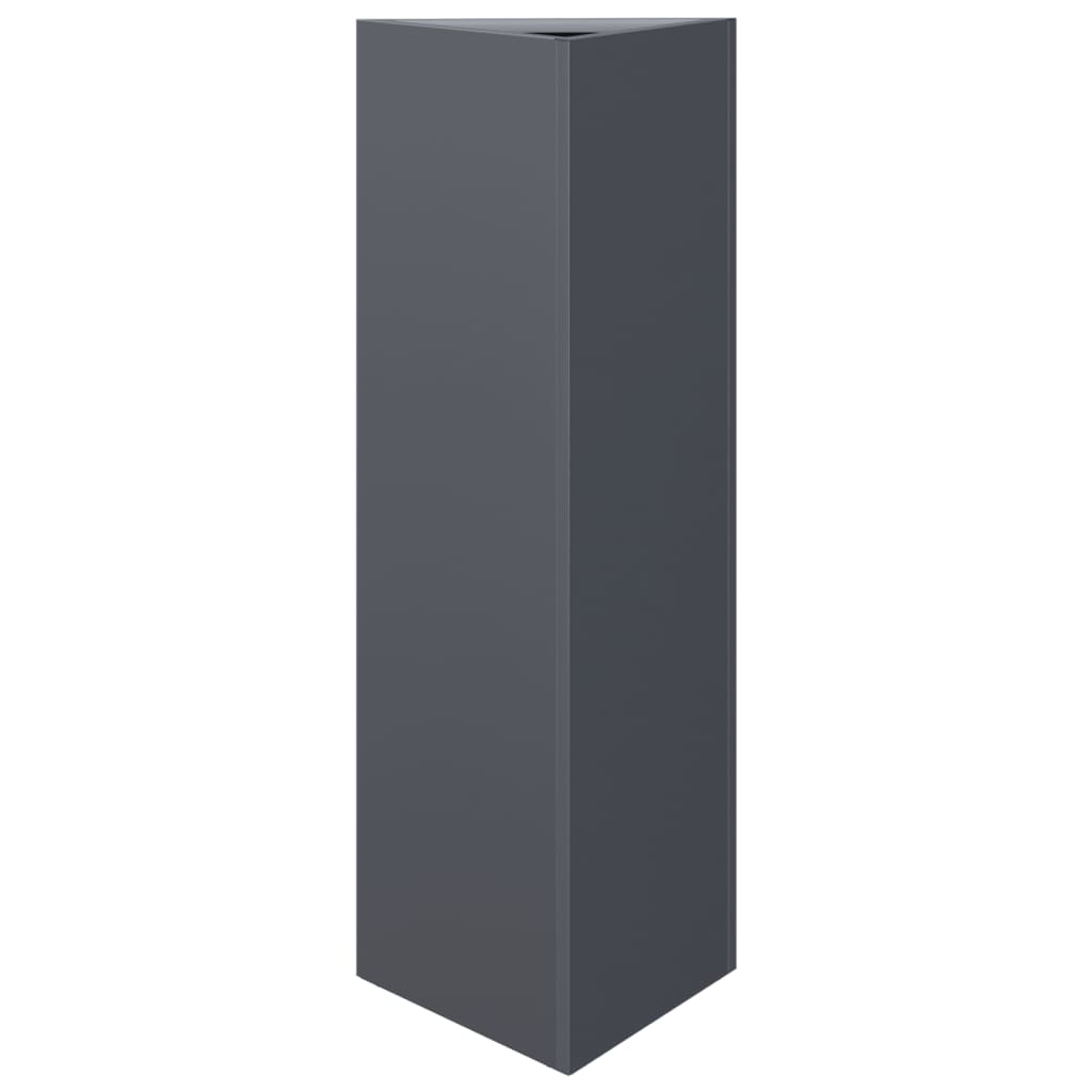 Pflanzkübel 2 Stk. Anthrazit Dreieckig 30X26X75 Cm Stahl