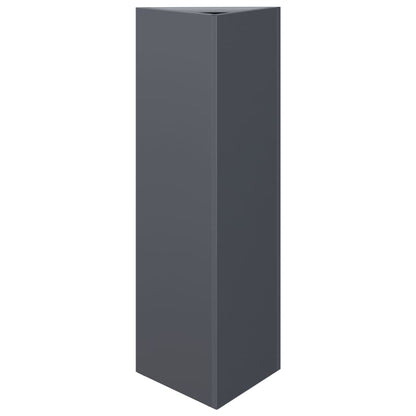 Pflanzkübel 2 Stk. Anthrazit Dreieckig 30X26X75 Cm Stahl