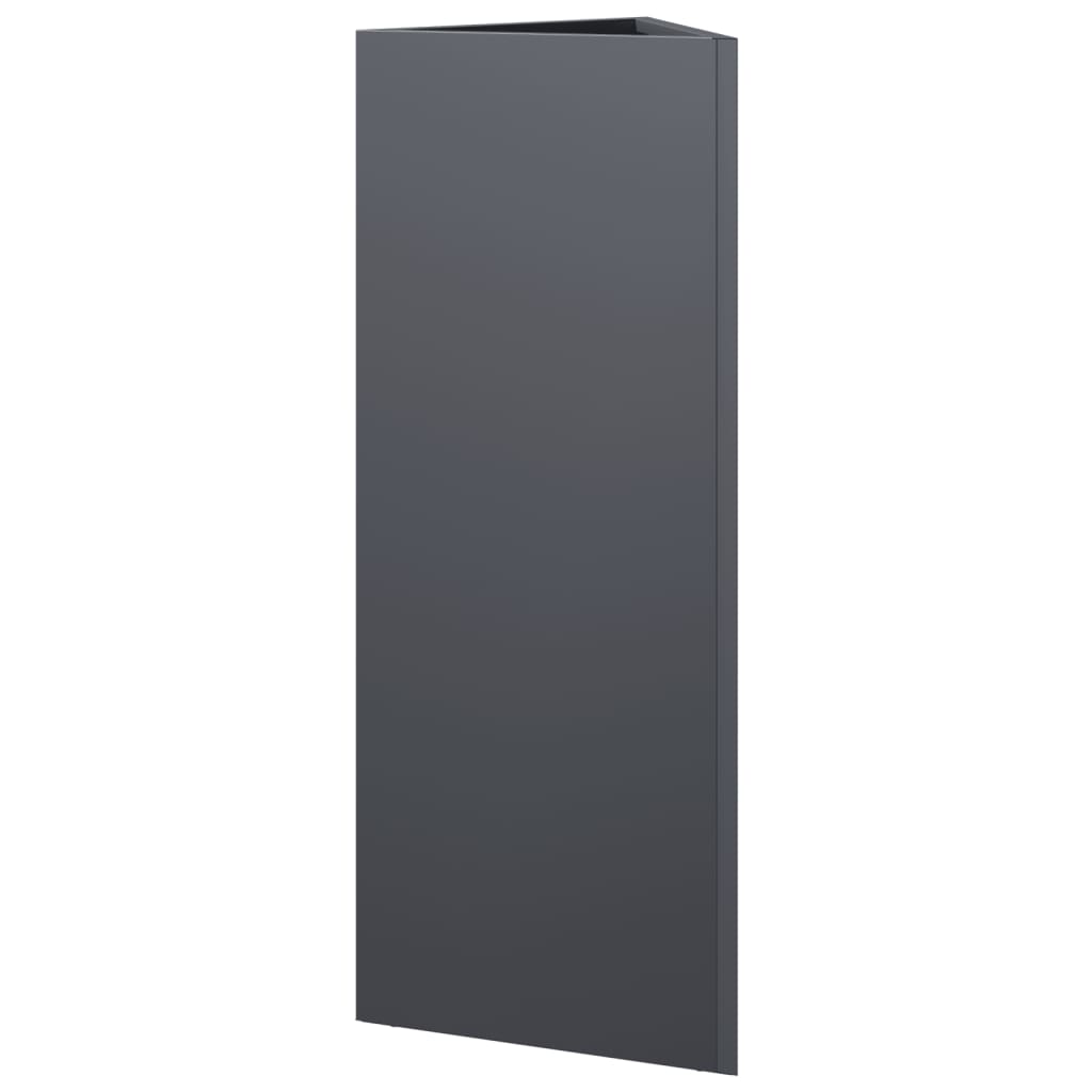 Pflanzkübel 2 Stk. Anthrazit Dreieckig 30X26X75 Cm Stahl