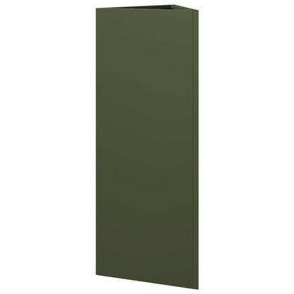Pflanzkübel Olivgrün Dreieckig 30X26X75 Cm Stahl