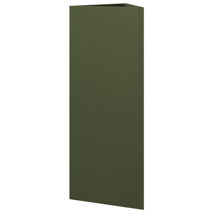 Pflanzkübel 2 Stk. Olivgrün Dreieckig 30X26X75 Cm Stahl