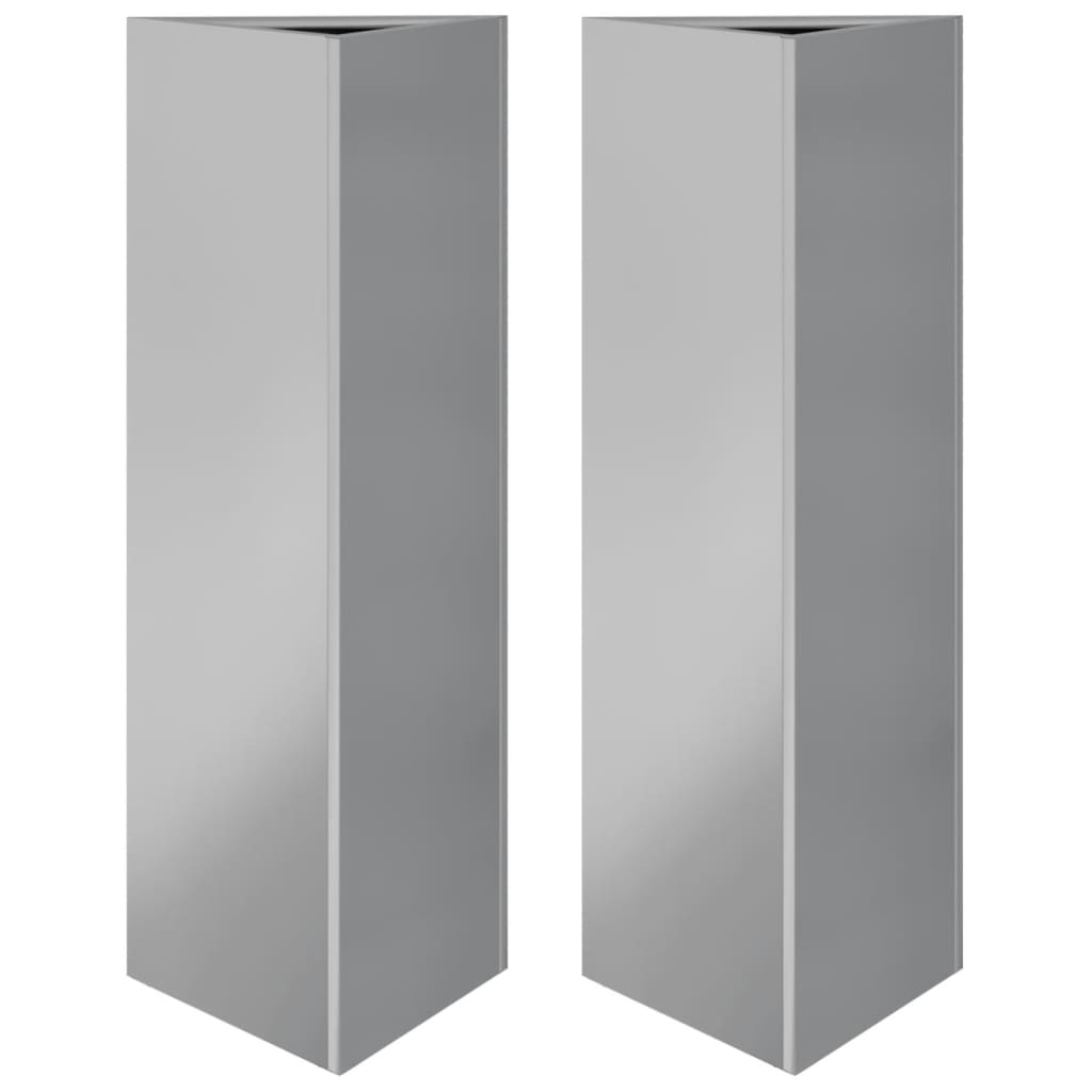 Pflanzkübel 2 Stk. Dreieckig 30X26X75 Cm Verzinkter Stahl